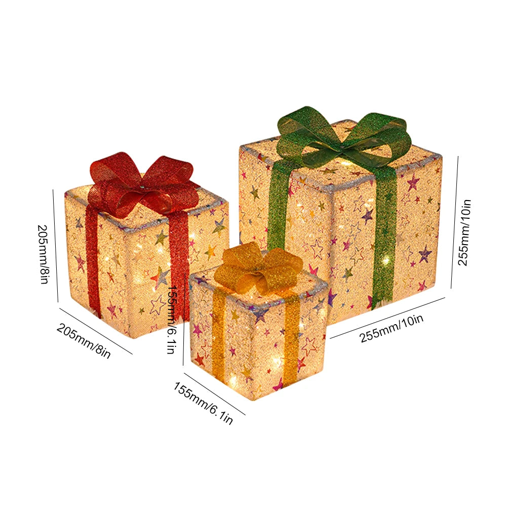 Christmas Lighted Gift Boxes