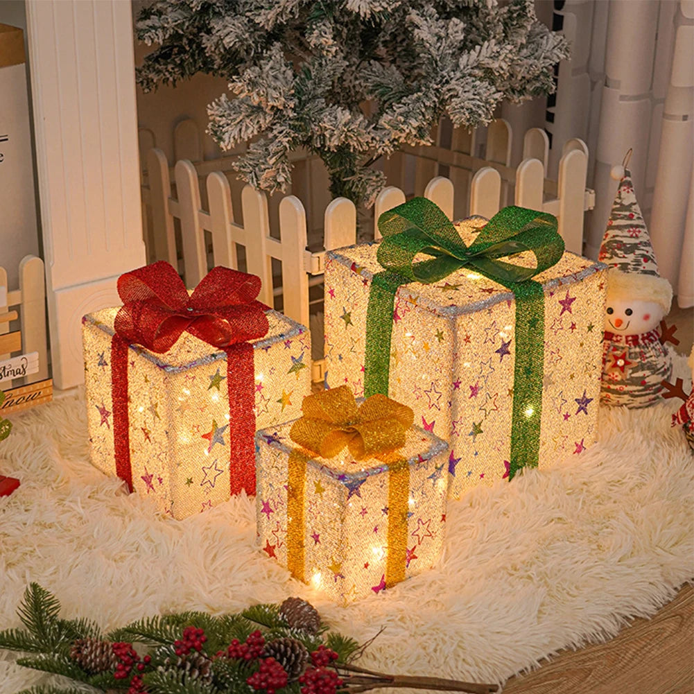 Christmas Lighted Gift Boxes